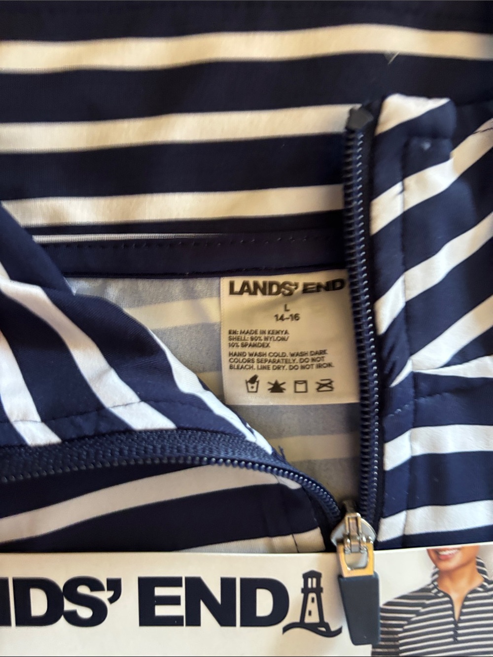 Lands' End Women's Quarter Zip Rashguard 4 Way Stretch/UPF 50/Moisture Wicking - Picture 2 of 10